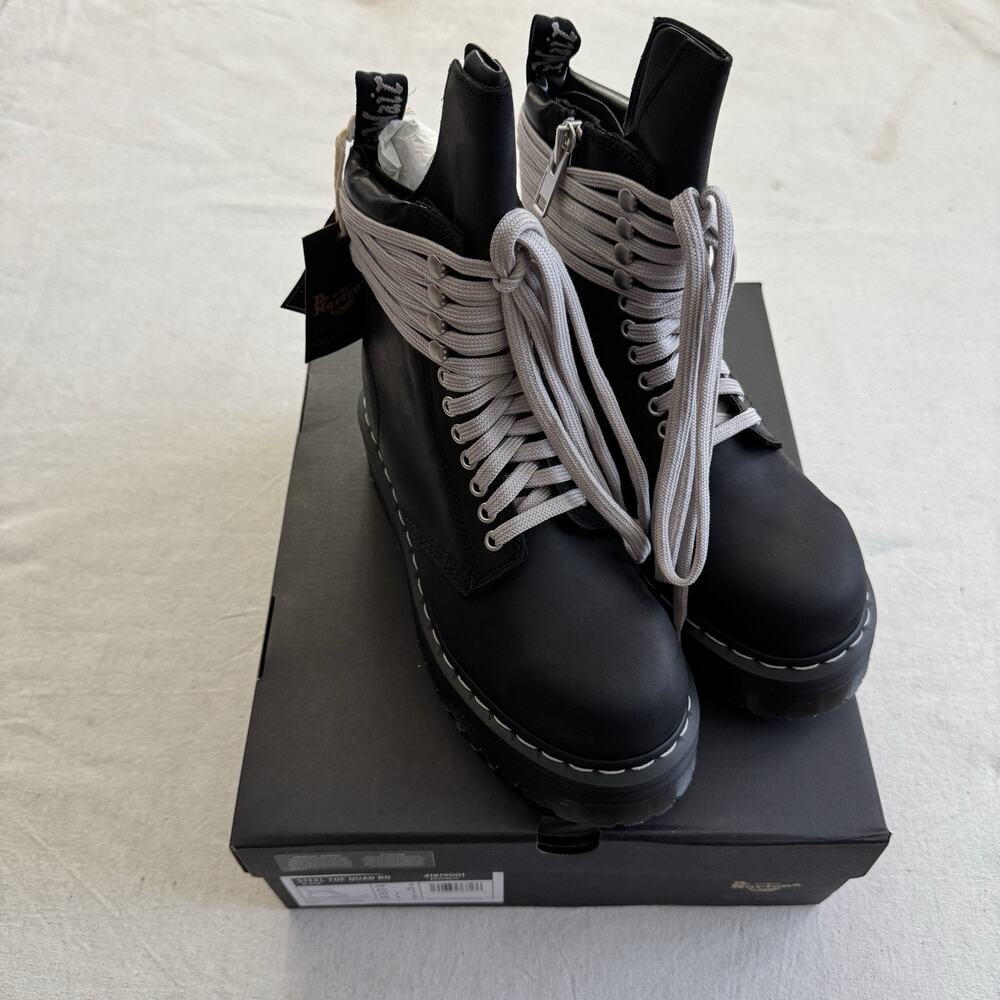 Rick Owens Dr Martens 1460 DRKSHDW Quad Sole Steel Toe Boot Size 7 Men's NEW